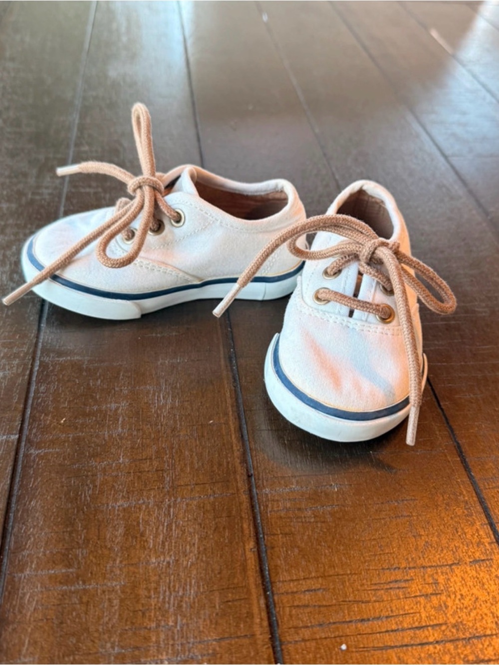 Janie and Jack Tan Canvas Lace-Up Baby Sneakers